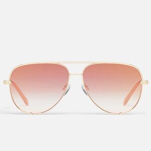 Quay Astralia High Key Mini 56mm Large Aviator Sunglasses Rose Gold/Copper Fade